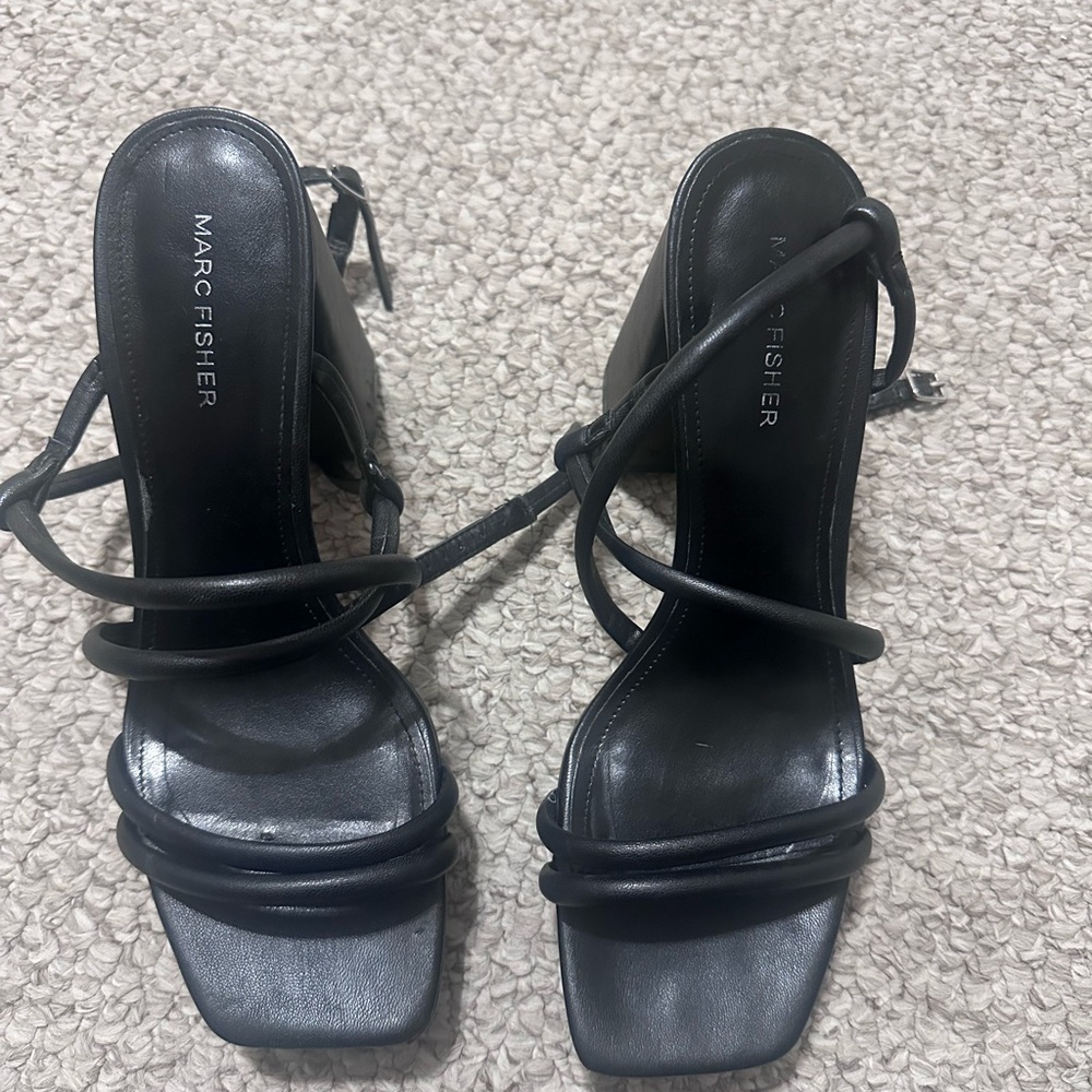 Marc Fisher Black Strappy Heels